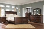 PORTER KING PANEL BEDROOM SET (BED + 2 NIGHTSTANDS + MIRRORED DRESSER + CHEST OF DRAWERS) - Image 4