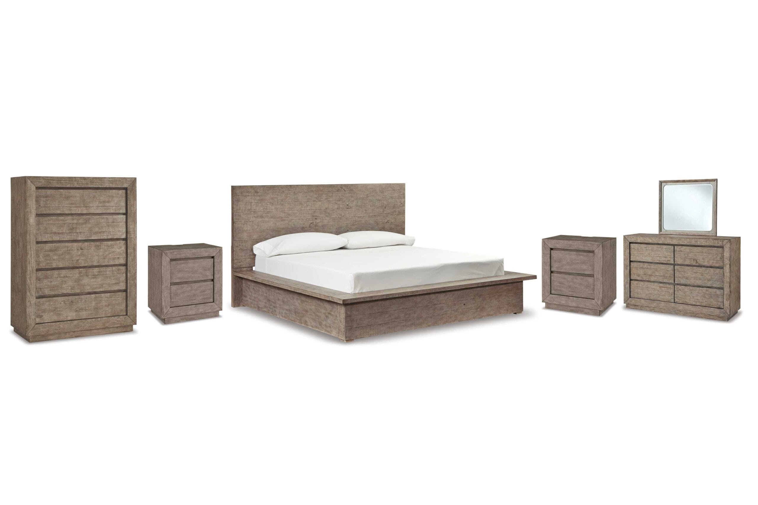 01K30R94M6JFJ6Z9YE7DDG0WJG.jpg LANGFORD BEDROOM SUITE (BED + 2 NIGHTSTANDS + MIRRORED DRESSER + CHEST OF DRAWERS) - Image 1
