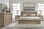 LANGFORD BEDROOM SUITE (BED + 2 NIGHTSTANDS + MIRRORED DRESSER + CHEST OF DRAWERS) - Image 4