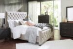 BELLVERN BEDROOM SUITE (BED + 2 NIGHTSTANDS + MIRRORED DRESSER + CHEST OF DRAWERS) - Image 4