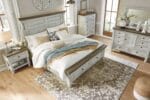 HAVALANCE BEDROOM SUITE (BED + 2 NIGHTSTANDS  + MIRRORED DRESSER + CHEST OF DRAWERS) - Image 4