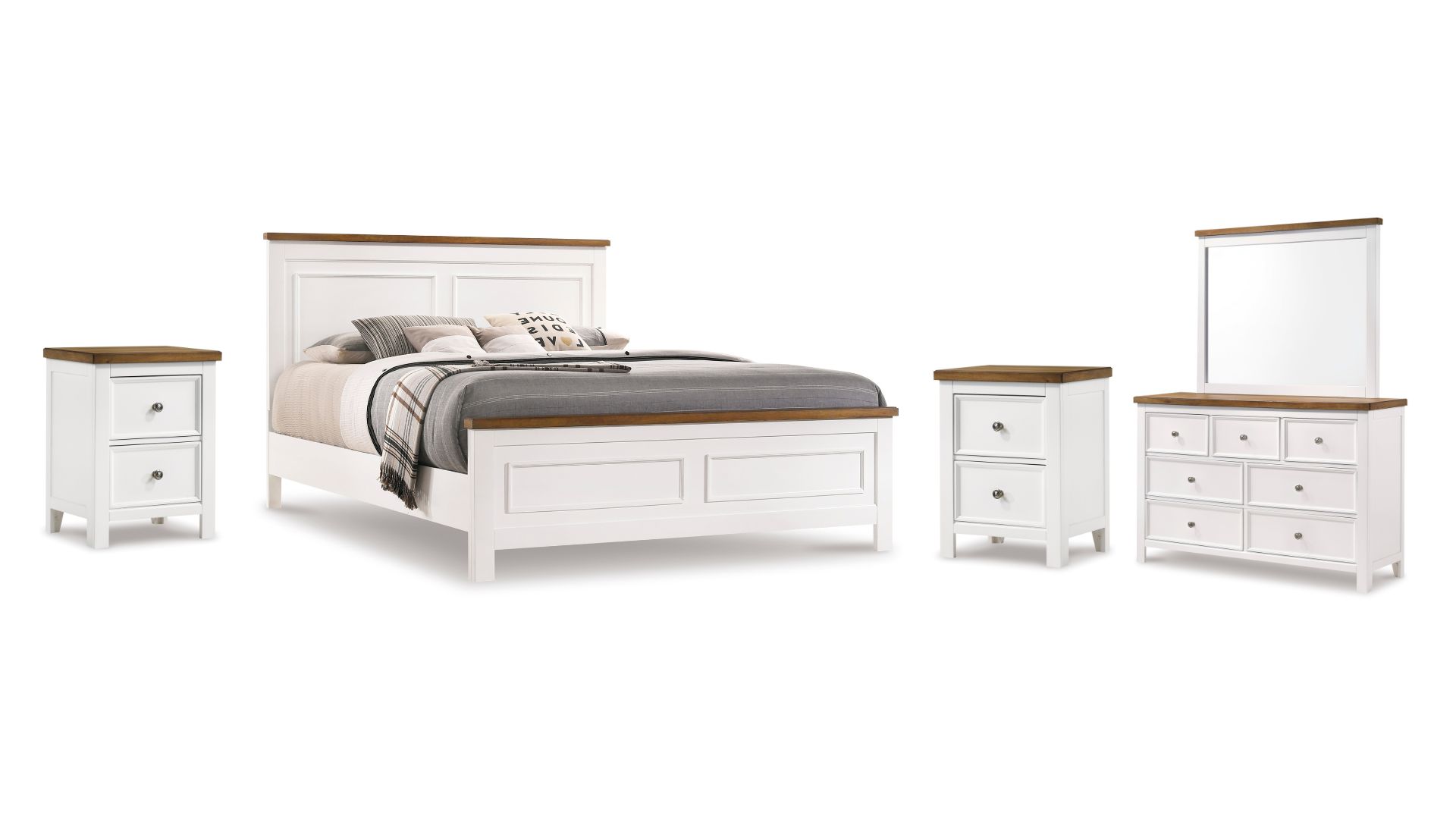01K30R964WWTV2M72H0M51FFF5.jpg WESTCONI KING BEDROOM SET ( BED + 2 NIGHTSTANDS + MIRRORED DRESSER) - Image 1
