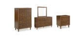 LYNCOTT BEDROOM SUITE (BED + 2 NIGHTSTANDS + MIRRORED DRESSER + CHEST OF DRAWERS) - Image 2