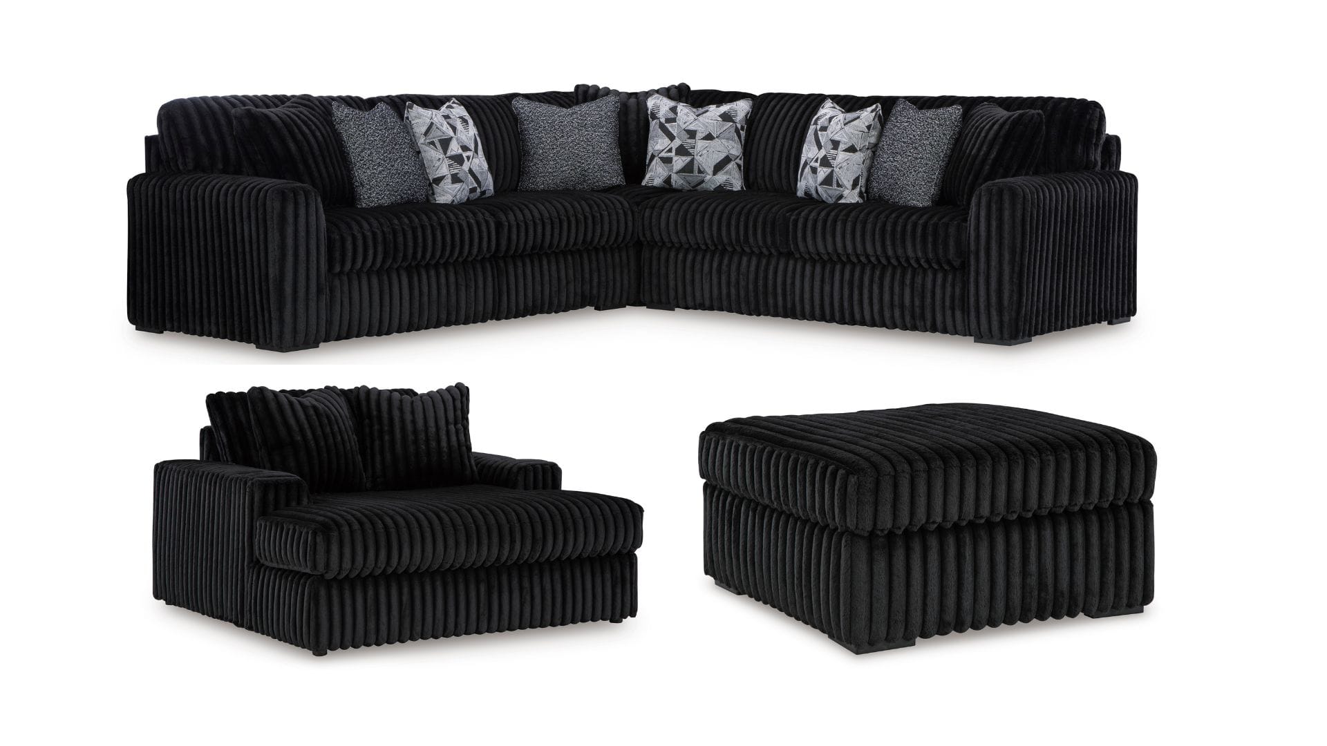 01K30R97M9B86SC4HR36B7B1T5.jpg MIDNIGHT MADNESS SECTIONAL SOFA WITH OTTOMAN - Image 1