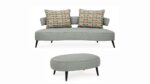 HOLLYANN 3 SEATER SOFA WITH OTTOMAN (GRAY) - Image 2