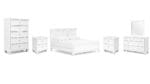 FORTMAN BEDROOM SUITE (BED + 2 NIGHSTANDS + MIRRORED DRESSER + CHEST OF DRAWERS)