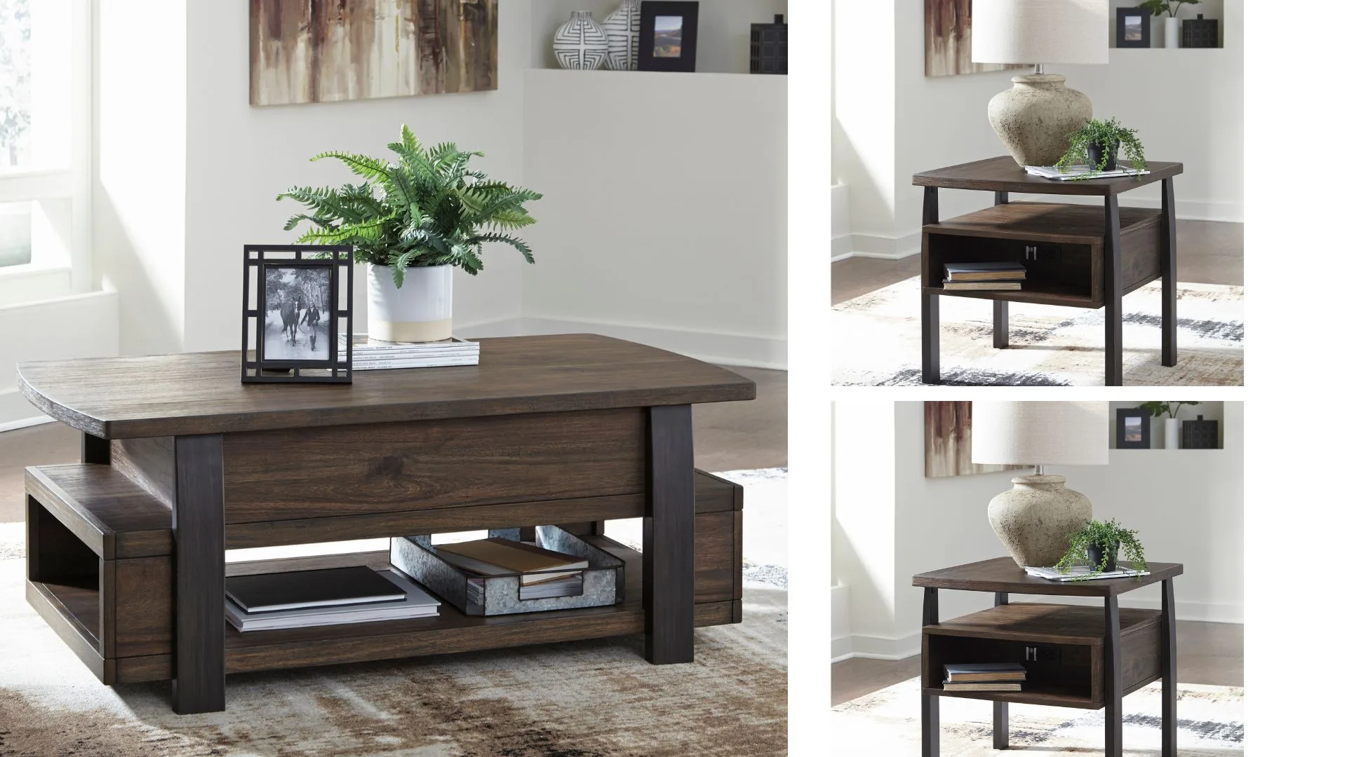 VAILBRY LIFT-TOP COFFEE TABLE SET - Image 5
