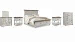 HAVALANCE QUEEN BEDROOM SUITE (BED + 2 NIGHTSTANDS + MIRRORED DRESSER + CHEST OF DRAWERS)