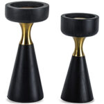 A52000447 CANDLE HOLDER SET 2PC SET (ASH)