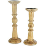 A52000495 CANDLE HOLDER SET 2PC SET (ASH)