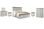 HAVALANCE BEDROOM SUITE (BED + 2 NIGHTSTANDS  + MIRRORED DRESSER + CHEST OF DRAWERS) - Image 5