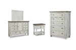 HAVALANCE BEDROOM SUITE (BED + 2 NIGHTSTANDS  + MIRRORED DRESSER + CHEST OF DRAWERS) - Image 6