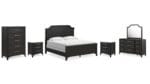 WELLTERN BEDROOM SUITE (BED + 2 NIGHTSTANDS + MIRRORED DRESSER + CHEST OF DRAWERS) - Image 5