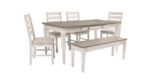 SKEMPTON DINING SET WITH 4 CHAIRS AND A BENCH - Image 5