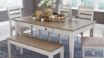 SKEMPTON DINING SET WITH 4 CHAIRS AND A BENCH - Image 7