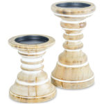 A52000493 CANDLE HOLDER SET 2PC SET (ASH) - Image 2