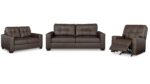 BARLIN MILLS RECLINING SOFA SET WITH OTTOMAN