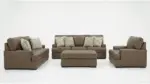 VILLACOURT CARAMEL SOFA SET WITH OTTOMAN
