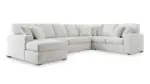 LEIGHELLI SECTIONAL SOFA SET WITH OTTOMAN