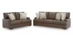 VILLACOURT CARAMEL SOFA SET WITH OTTOMAN - Image 4
