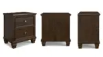 B685-92 TWO DRAWER NIGHTSTAND DANABRIN (ASH)