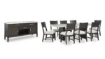 WESTONFORT EXTENDABLE DINING SET WITH 8 CHAIRS AND A SERVER