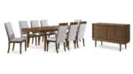 LYNCOTT EXTENDABLE DINING SET WITH 8 CHAIRS AND A SERVER