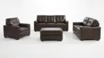 SANTORINE LEATHER 6 SEATER SOFA SET WITH OTTOMAN