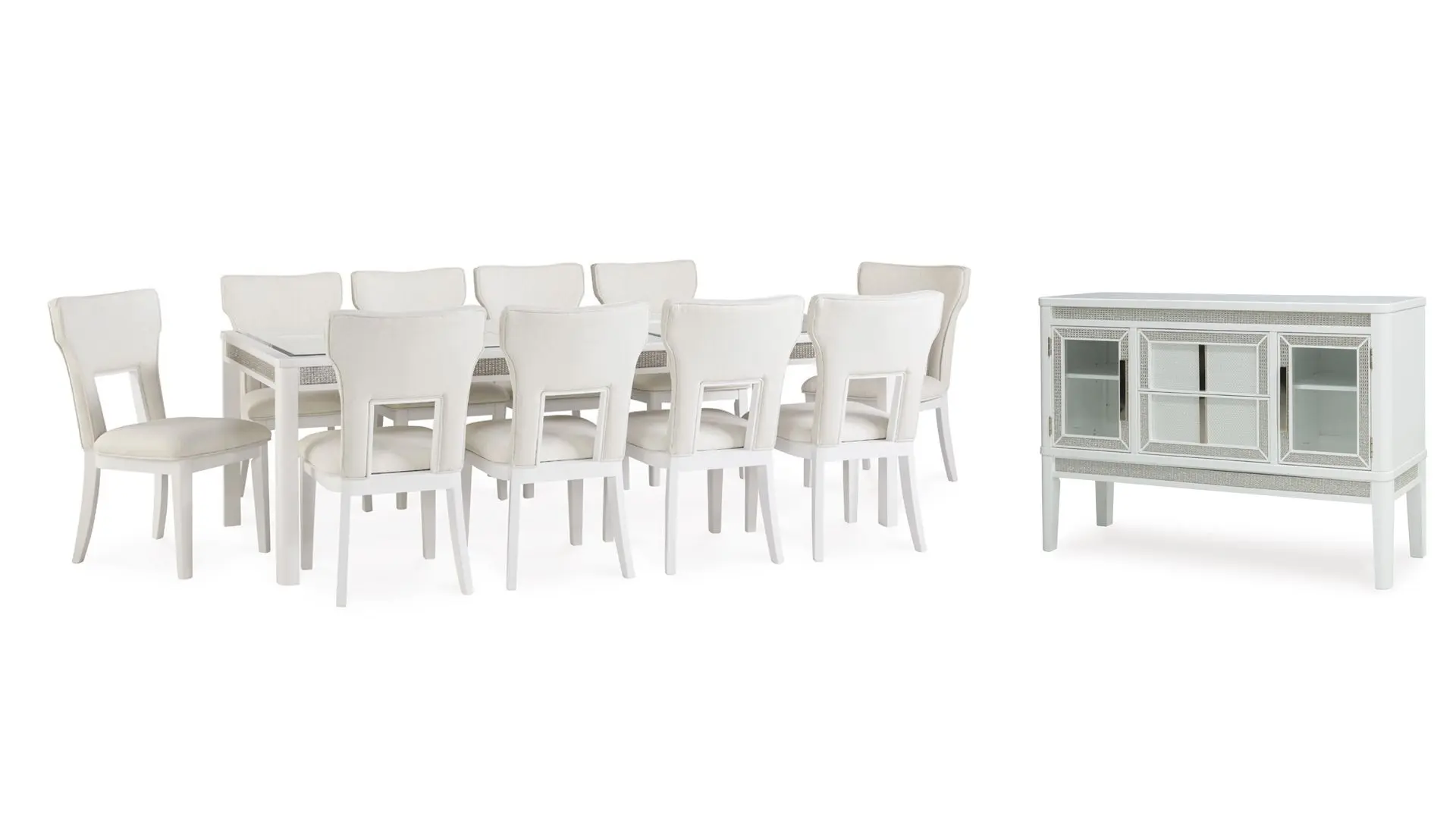 zRtZZJTWv6ti954YAYKzdTe1bK7uXEvPFpA714Xv.jpg CHALANNA EXTENDABLE DINING SET WITH 10 CHAIRS - Image 1