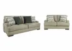 CARETTI 6 SEATER FABRIC SOFA SET WITH OTTOMAN 12398