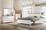 WESTCONI QUEEN BEDROOM SUITE (BED + 2 NIGHTSTANDS + MIRRORED DRESSER + CHEST OF DRAWERS)
