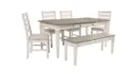 SKEMPTON DINING SET WITH 4 CHAIRS AND A BENCH