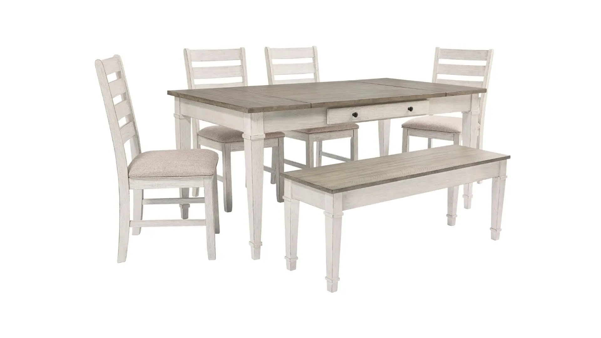 3000068_01K30R94TXNA664ZFKKP4CEP2R.jpg SKEMPTON DINING SET WITH 4 CHAIRS AND A BENCH