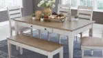 SKEMPTON DINING SET WITH 4 CHAIRS AND A BENCH