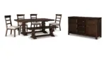 HILLCOT DINING SET WITH 6 CHAIRS AND SERVER