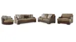 ALESBURY 6 SEATER SOFA SET WITH A SWIVEL CHAIR