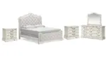 ARLENDYNE BEDROOM SET (BED + 2NIGHTSTANDS + MIRRORED DRESSER)