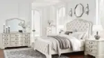 ARLENDYNE BEDROOM SET (BED + 2NIGHTSTANDS + MIRRORED DRESSER)