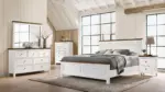 WESTCONI KING BEDROOM SET ( BED + 2 NIGHTSTANDS + MIRRORED DRESSER)