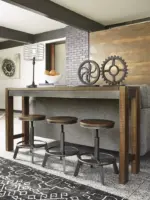 TOORJIN COUNTER HEIGHT DINING SET WITH 3 STOOLS