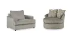 SOLETREN GREY 7 SEATER SOFA SET WITH A SWIVEL CHAIR