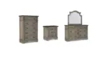 LODENBAY BEDROOM SUITE (BED + 2 NIGHTSTANDS + MIRRORED DRESSER + CHEST OF DRAWERS)