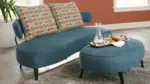 HOLLYANN 3 SEATER SOFA WITH OTTOMAN (BLUE)