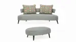 HOLLYANN 3 SEATER SOFA WITH OTTOMAN (GRAY)