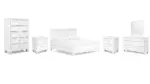 FORTMAN BEDROOM SUITE (BED + 2 NIGHSTANDS + MIRRORED DRESSER + CHEST OF DRAWERS)