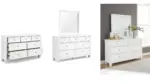 FORTMAN BEDROOM SUITE (BED + 2 NIGHSTANDS + MIRRORED DRESSER + CHEST OF DRAWERS)