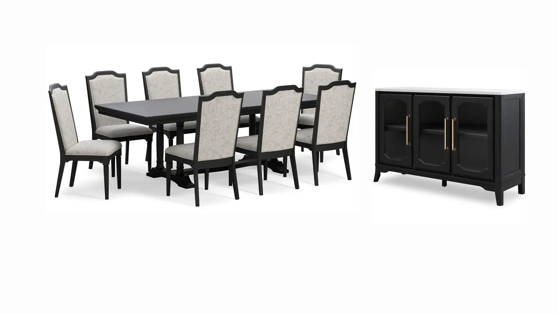 3000280_01K30R98T4KSB5ZVG8Y2V703E2.jpg WELLTERN DINING SET WITH 8 CHAIRS AND A SERVER