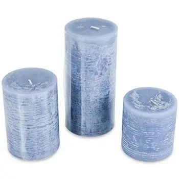 A52000489 PILLAR CANDLE 3PC SET (ASH)