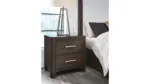 BRECKINGTON BEDROOM SET (BED + 2 NIGHTSTANDS + CHEST OF DRAWERS + MIRRORED DRESSER)