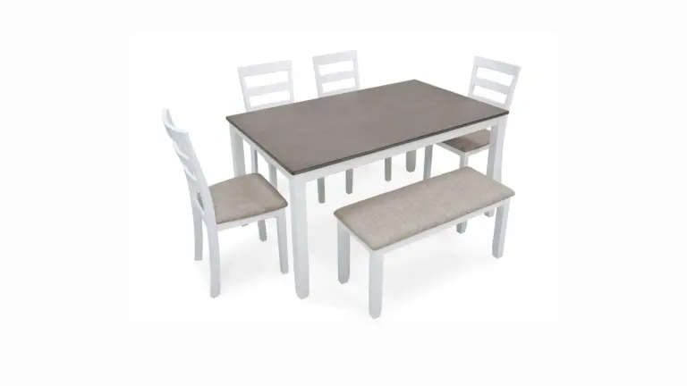 STONEHOLLOW DINING SET WITH 4 CHAIRS AND A BENCH